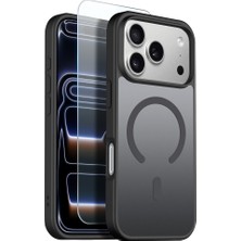 Teleplus iPhone 17 Pro Max Kılıf Babet Translucent Mat Msafe Şarj Özellikli Kapak + Ekran Koruyucu