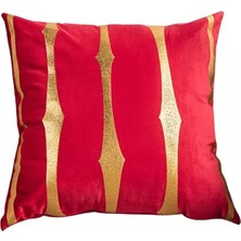 Diva Home Kadife Suni Deri Detaylı Dekoratif Kırlent Kılıfı 43X43 cm – Şık Salon Yastığı
