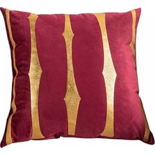 Diva Home Kadife Suni Deri Detaylı Dekoratif Kırlent Kılıfı 43X43 cm – Şık Salon Yastığı