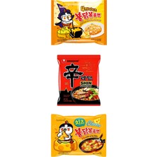 Buldak Hot Chicken Ramen Flavor 3 Lü Set Kombo Karışık Paket Helal