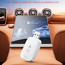 Azurtech 2'si 1 Kablosuz Araç Carplay/android Otomatik Adaptör Araba Oynatma Adaptörü Kablosuz Araba Oynatma Adaptörü