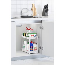 Orlea Beyaz 2 Katlı Düzenleyici Mutfak ve Banyo Rafı