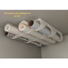 4'lü Mutfak Rulo Düzenleyici Stand – Dolap Altı Kağıt, Streç ve Folyo Organizer