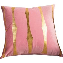 Diva Home Kadife Suni Deri Detaylı Dekoratif Kırlent Kılıfı 43X43 cm – Şık Salon Yastığı