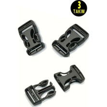 Usin 3 Adet Delrin Dar Kolon Emniyet Kemer Çanta Bagaj Klilit Tokası -Kilidi - Klipsi Kilit 2 cm