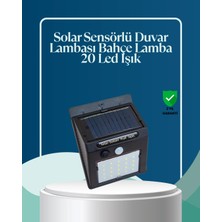 İsingir Shopping Sensörlü 20 LED Solar Duvar Lambası 3 Metre Algılama Mesafesi