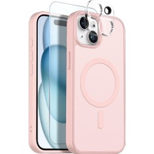 Teleplus iPhone 15 Kılıf Babet Translucent 3in1 Msafe Şarj Özellikli Kapak + Ekran Koruyucu