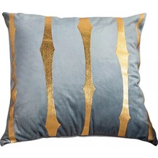 Diva Home Kadife Suni Deri Detaylı Dekoratif Kırlent Kılıfı 43X43 cm – Şık Salon Yastığı