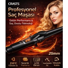 Crasts HC-019 Profesyonel Saç Maşası 210°C Seramik Kaplama LCD Ekranlı Saç Şekillendirici Curl “n”
