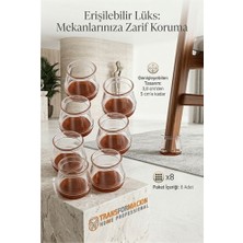 Modacar Silent Keçe Tabanlı Şeffaf Sandalye Ayak Koruyucu 8'li Set 723000