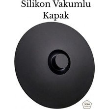 5Gen Tasarım Siyah Vakumlu %100 Silikon Tencere Kapağı 20 Cm'ye Kadar Hava ve Koku Geçirmez
