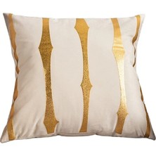 Diva Home Kadife Suni Deri Detaylı Dekoratif Kırlent Kılıfı 43X43 cm – Şık Salon Yastığı