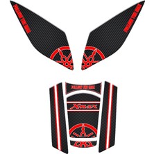 Tutgun Motor Xmax 2023 2025 Karbon Kırmızı Detaylı Tank Pad Set 7 Parça