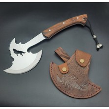 Kurt Desenli Kılıflı Balta Dayanıklı Kamp Doğa Odun Parçalama El Baltası