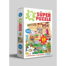 0-6 Yaş Yayınları 2 Süper Puzzle - Çiftlik Hayvanları - Vahşi Hayvanlar 2+ Yaş