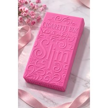 Justone Pembe Slim Sigara Tabakası - Şık Desenli Ince Sigara Kutusu Kadın Hediyelik Aksesuar Kılıfı