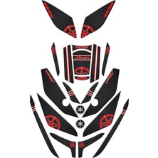 Tutgun Motor Xmax 2023 2025 Karbon Kırmızı Full Tank Pad Set 21 Parça