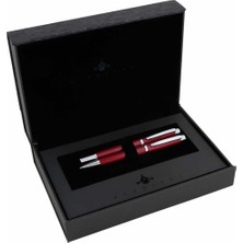 Steelpen World Serisi 2714 Bordo Dolma Kalem+Tükenmez Kalem Seti