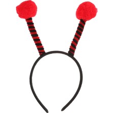 Nemere Gösteriler Için Kırmızı Ponponlu Mega Uğur Böceği Taç 25X11 cm