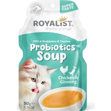 Royalist Cat Probiotics Soup – Tavuklu & Ginseng 50 G – Probiyotik Kedi Ödül Çorbası