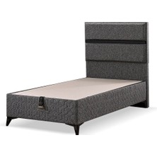 Mona Yatak Polo Lüks Çift Kişilik Gri Baza Seti – Keten Kumaşlı, Modern ve Dayanıklı Tasarım