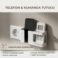 Justone Duvar Tipi Telefon Tutucu Kumanda Askısı Yapışkanlı Şarj Standı Organizer Düzenleyici Aparat