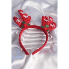 Ronanna Yılbaşı Temalı Kar Tanesi Işleme Detay Geyik Boynuzu Figürlü Taç