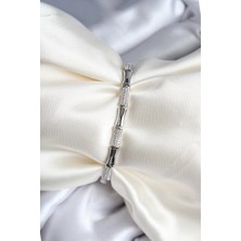 Youday Accessories Pirinç Kemik Model Zirkon Taşlı Gümüş Renk Kadın Bileklik