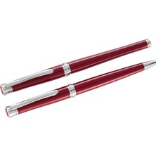 Steelpen Lemans Serisi 812 Bordo Dolma Kalem +Tükenmez Kalem