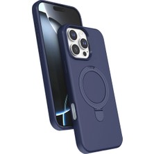 Eco Port Apple Iphone 16 Pro Regal Magsafe Standlı Kapak - Lacivert