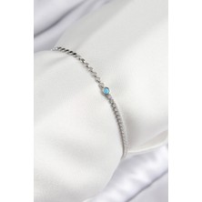 Youday Accessories Pirinç Zirkon Taşlı Boncuk Model Ezme Zincir Gümüş Renk Kadın Bileklik