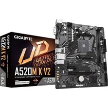 AyrStore Gıgabyte A520M-K V2, 2xddr4, 1x M.2, D-Sub, Hdmı, Am4 Soket Anakart