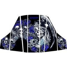 Tutgun Motor Honda Dio 2021 2024 7 Parça Full Tank Pad Mavi Gül