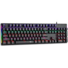 T-Dagger Naxos, T-TGK310-BL, USB Kablolu, Türkçe Q, Rainbow Backlight, Blue Mekanik Switch, 104 Tuşlu, Gaming Klavye