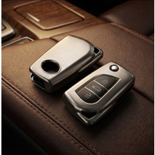 isiltikidsmoda Toyota Corolla Auris Yaris Avensis Uyumlu Smart 3 Buton Silikon Oto Anahtar Kumanda Kabı Kılıf Gri