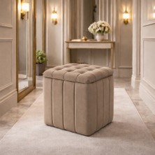 Muba Online Kapitoneli Dilimli “modern Kare Puf | Ayak Dinlendirme Taburesi | Dekoratif ve Rahat Yüksek Kalite”