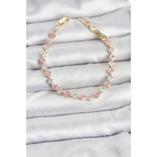 Youday Accessories Kare Zirkon Taşlı Gold Renk Kadın Bileklik