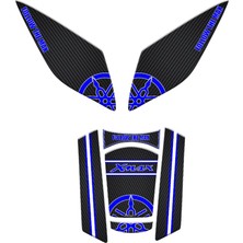 Tutgun Motor Xmax 2023 2025 Karbon Mavi Detaylı Tank Pad Set 7 Parça