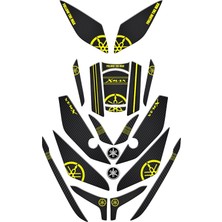 Tutgun Motor Xmax 2023 2025 Karbon Sarı Full Tank Pad Set 21 Parça