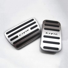 AyrStore Honda Civic Fk7 Fc5 Fe1 Crv Accord 2016-2026 Uyumlu Geçme Cvt Otomatik Pedal Seti 2 Parça Siyah Krom