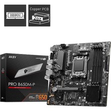 isiltikidsmoda Msı Pro B650M-P Ddr5 7200MHZ 1xvga 1xhdmı 1xdp 2xm.2 USB 3.2 Matx Am5 (Amd Am5 9000/8000/7000 Serileri Ile Uyumlu)