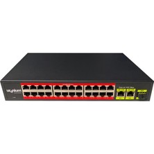 Bezos Uranıum POE-2421SFP-300W 24 Port 10/100+2X Gıgabıt Uplınk +1xsfp Rackmount Swıtch (Realtek Chıpset)
