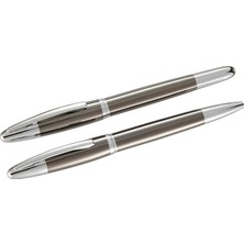 Steelpen Venüs Serisi 179 Krom Ti̇tanyum Dolma Kalem +Tükenmez Kalem