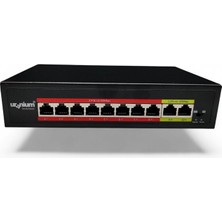 Bezos Uranıum POE-8002-96W 8 Port 10/100 + 2 Port 10/100 RJ45 Uplınk Watch-Dog Poe Swıtch (Realtek Chıpset)