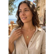 Youday Accessories 316L Çelik Zincir Gold Renk Güneş Model Kadın Kolye