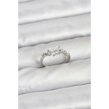 Youday Accessories Kelebek Model Gümüş Renk Pirinç Kadın Yüzük