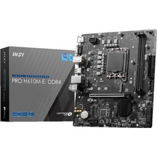 isiltikidsmoda Msı Pro H610M-E Ddr4 3200MHZ 1xvga 1xhdmı 1xm.2 USB 3.2 Matx 1700P (12. / 13. ve 14. Nesil Işlemci Uyumlu)