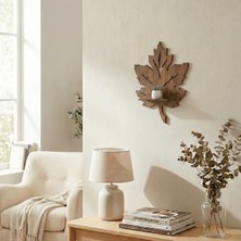 Ronanna Dekoratif Yaprak Duvar Rafı Mdf Lazer Kesim Duvar Süsü Mini Raf Bitki ve Obje Standı