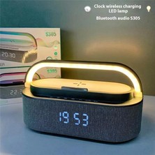 Azurtech Rgb Işıklı Bluetooth Hoparlör Kablosuz Şarjlı Dijital Saat Alarm Özellikli Masaüstü Speaker