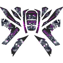 Tutgun Motor Honda Forza 2018 2025 Mor Desenli Full Tank Pad Set